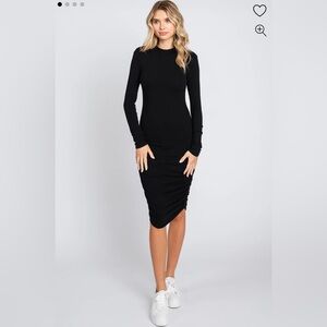 Pinkblush mock neck black maternity dress